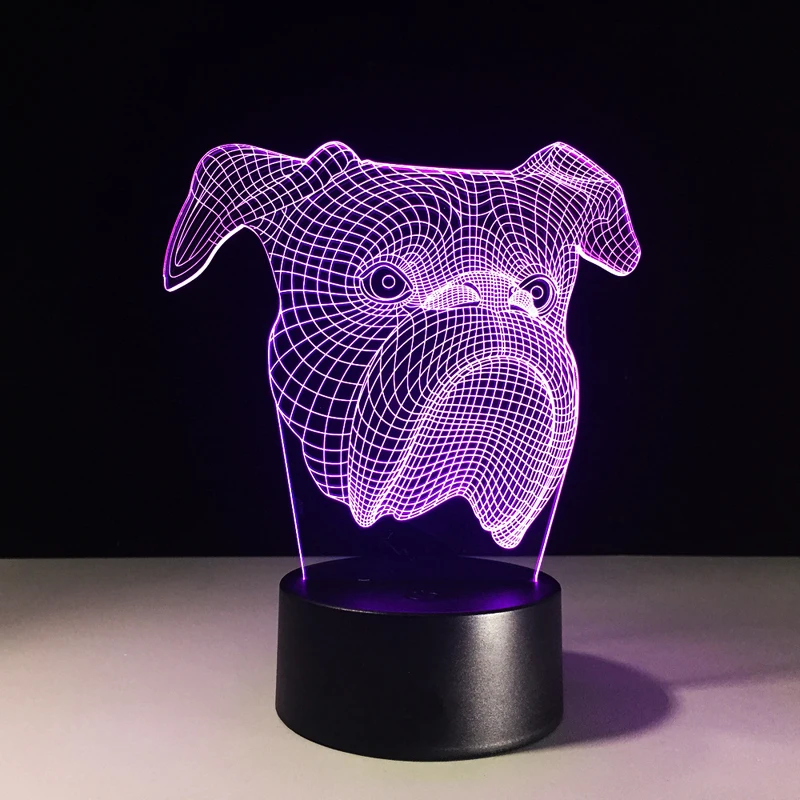 3d-ночник в виде головы пекинской собаки цветная сенсорная светодиодная настольная лампа подарок на заказ атмосферная для