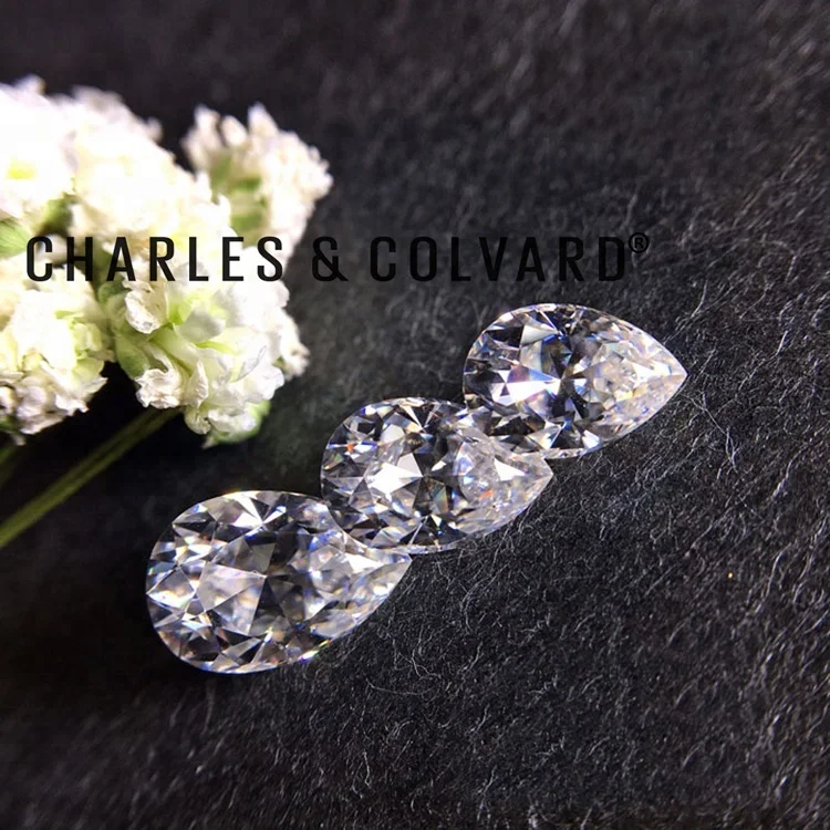
Original Charles Colvard Colorless Moissanite VVS DEF Color Pear Cut Forever One Moissanite Lab Diamond Loose Gemstone 