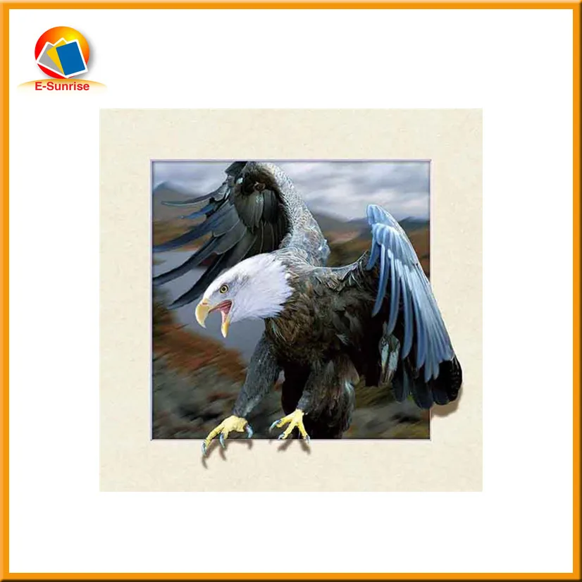
40x40cm 5D lenticular picture 5d poster with eagle picture 