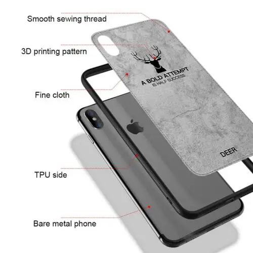 Deer Pattern Design Cell Phone Back Cover Case For iPhone Xs Max PU Leather phone case