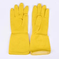 Yellow Household Cleaning Latex Gloves Silicone Dishwashing Gloves Kitchen Rubber Gloves