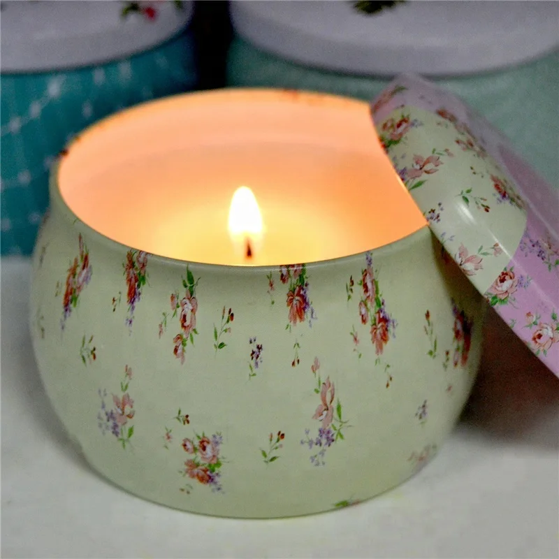 hot sale pretty garden cute flowers travel tin Insect-Repellent Citronella Candle