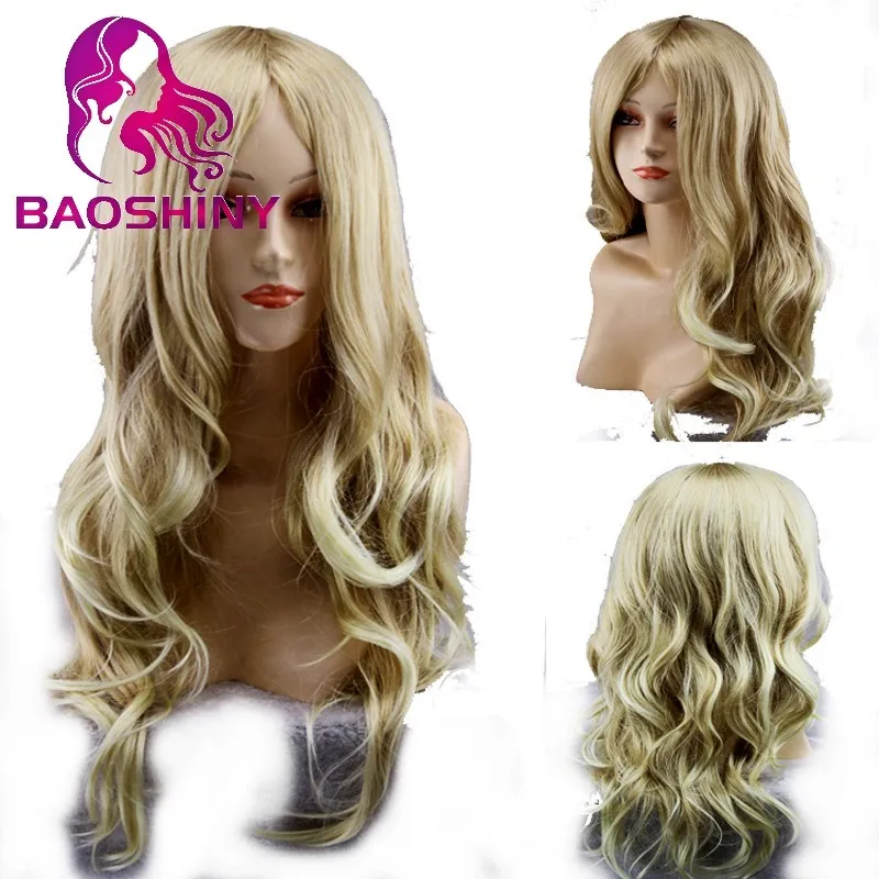 blonde wig long loose wave wigs synthetic lace front wig heat resistant Synthetic Hair