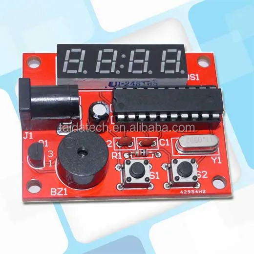 Sc 91 однокристальная 4-разрядный цифровой светодиодный часы монтажная плата pcb програмная панель небольшие цифровые часы