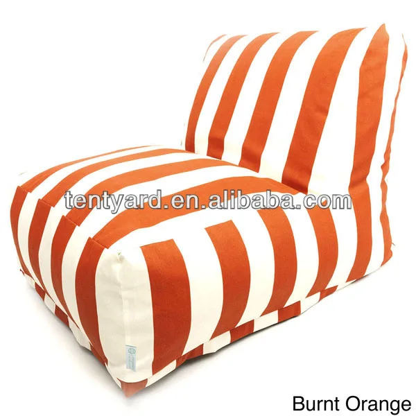outdoor l shaped stripe adult bean bag seat cushion chair