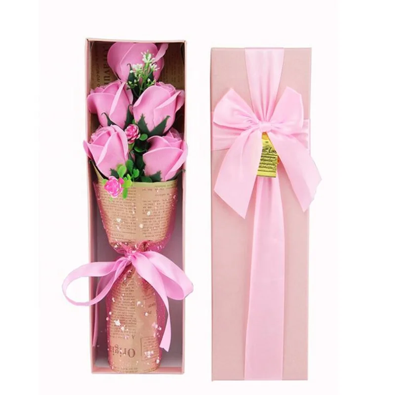 Souvenir gift carnation and rose flower soap bouquet