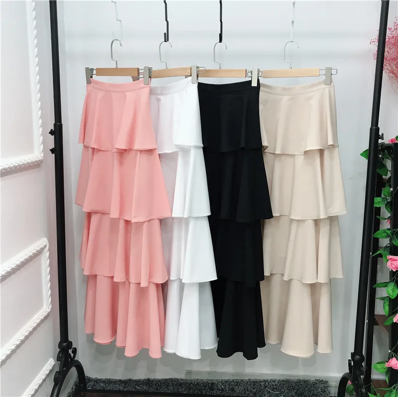 
Женская многослойная юбка, многослойная юбка из креповой ткани, Новое поступление  (62134491156)