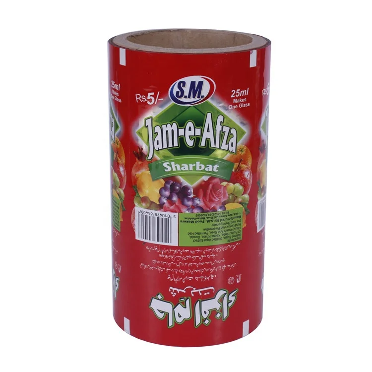 Пищевой цветной пластиковый упаковочный рулон пленки для варенья/фруктового