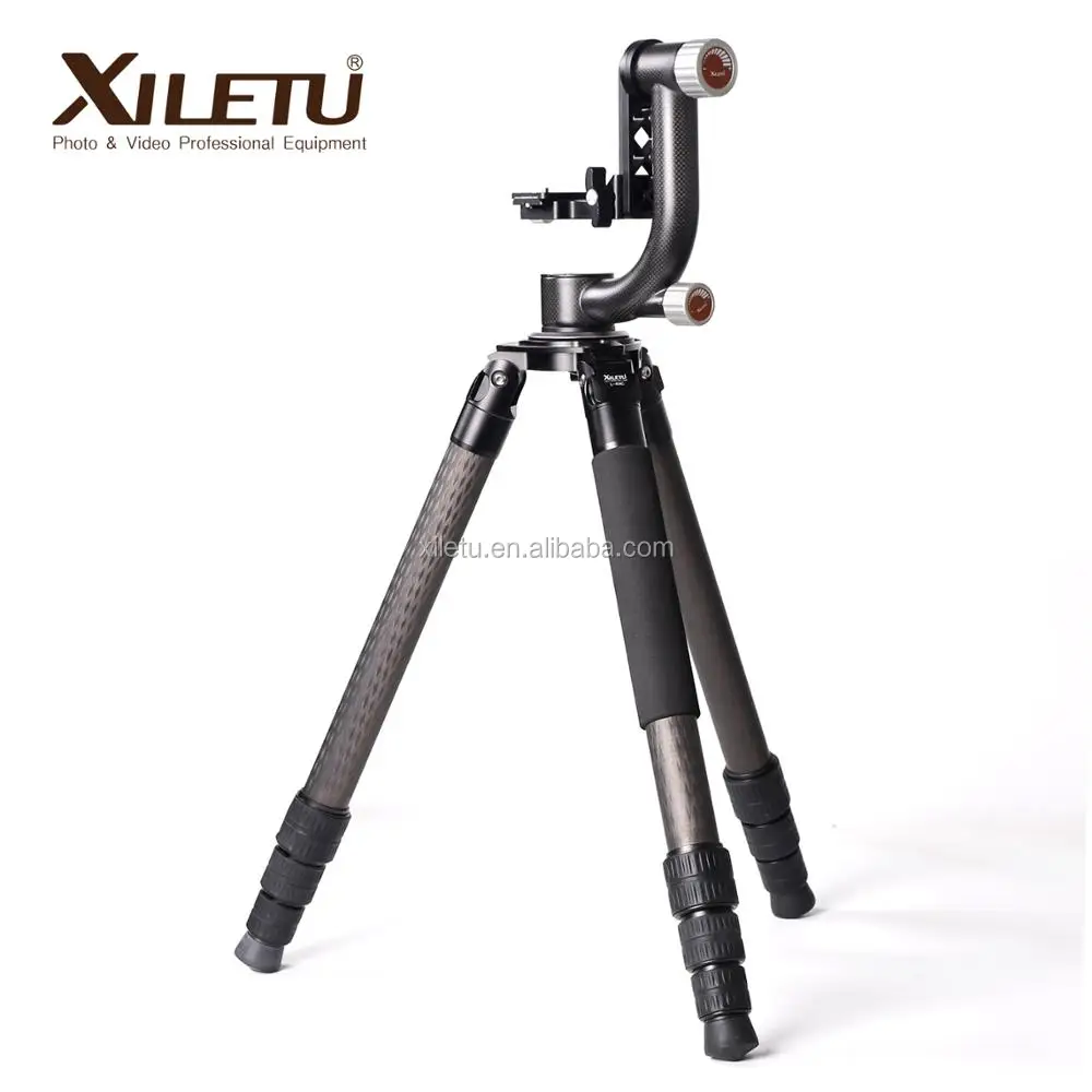 XILETU L404C+Shoulder Professional Photographic Equipment Carbon Fiber Tripod Camo Hunting Tripod