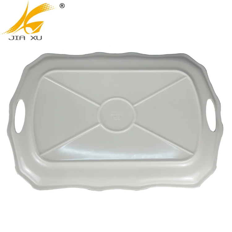 30% melamine tray rectangular handle wavy serving tray
