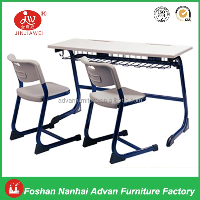 Style Study Ergonomic Double 2 Seat Student  Adjustable  School Double Seat Furniture Student Desk  and Chair