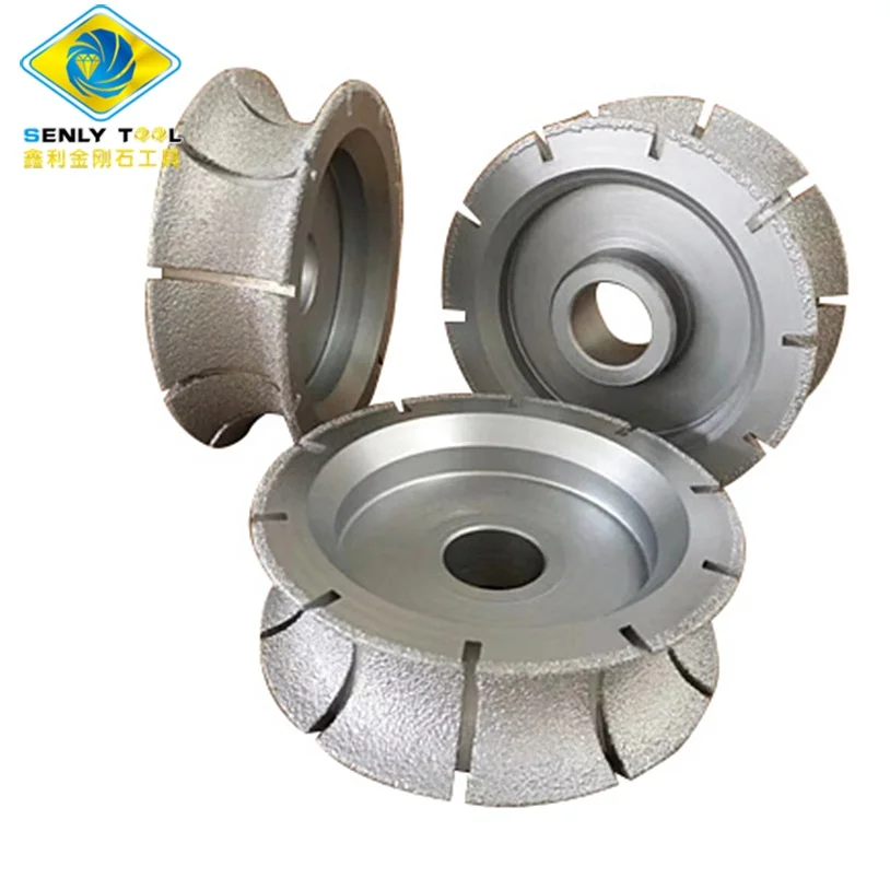 Diamond Bond Router Bits Brazed Profiling Wheel Cutter Chamfer Customsized Segmented Vacuum Grinding for Both