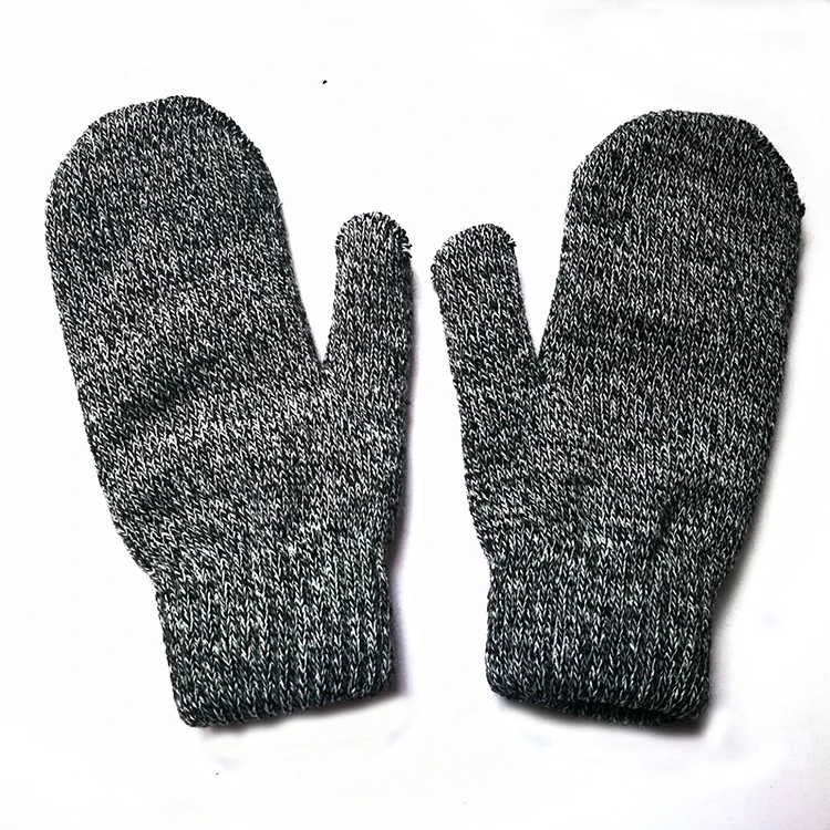 Promotional cheap mittens high quality unisex custom knitted mittens acrylic winter gloves
