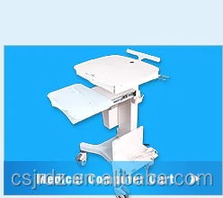 High quality Medical workstation trolley for Laptop, computer cart, hospital and medical mobile desktop laptop cart supplier