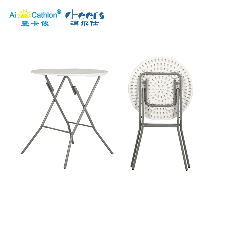Outdoor Balcony Round Folding Coffee Table Small Plastic Round Dining Table