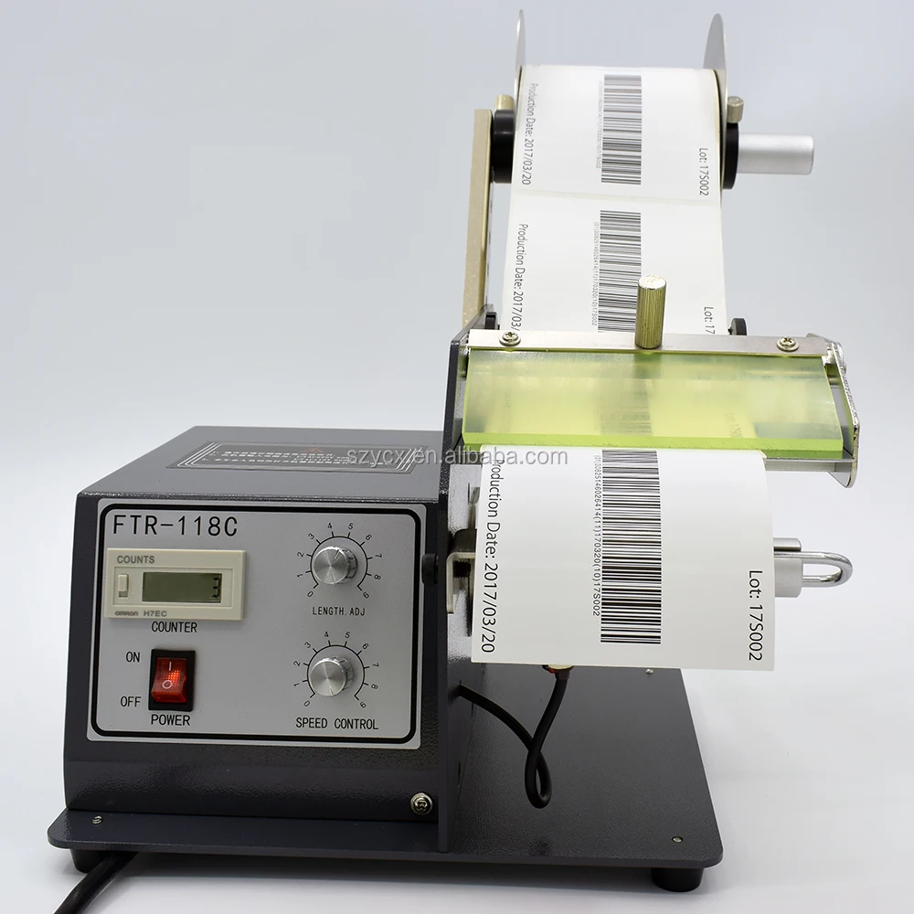 Automatic Optical Fiber Sensor Transparent Label Dispenser Stripping Machine FTR-118C