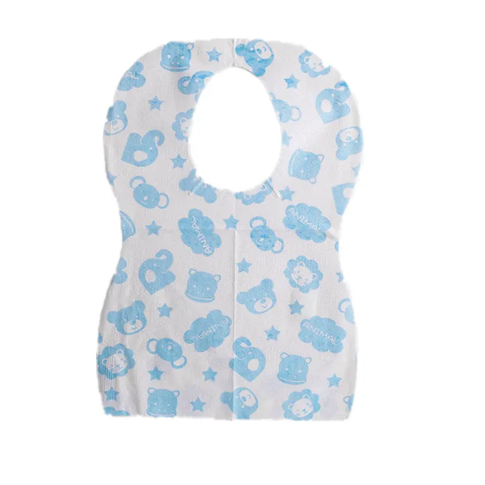 Custom Printed Child Waterproof Disposable Paper Bib For Baby Kids
