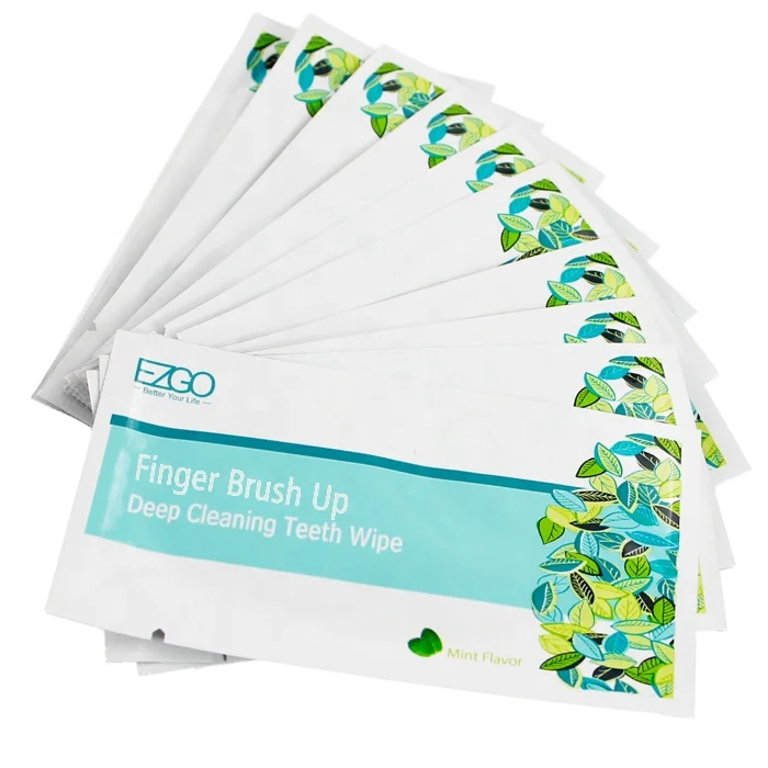 Disposable Fresh Breath Deep Cleaning Teeth Wipes Finger Brush Teeth Wipes Oral Brush Finger Brush Teeth Wipe