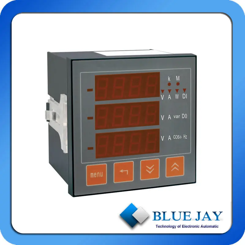 current, voltage, power factor, energy measurement and display with three LED multimeter