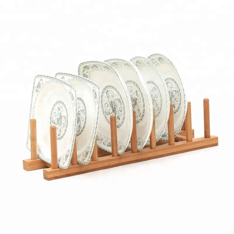 2024 Custom logo QUALITY certified wooden dishes holder bamboo plate racks