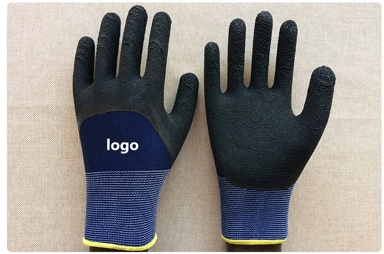 manufacturers wholesale Labor protection gloves wear-resistant latex foaming anti-skid rubber gloves protective gloves