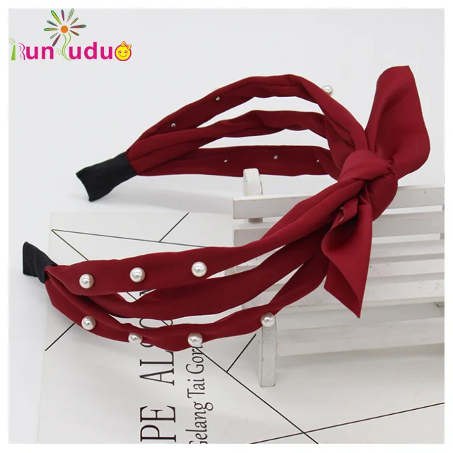 New three-strand fabric headband pure pearl headband small fresh headband