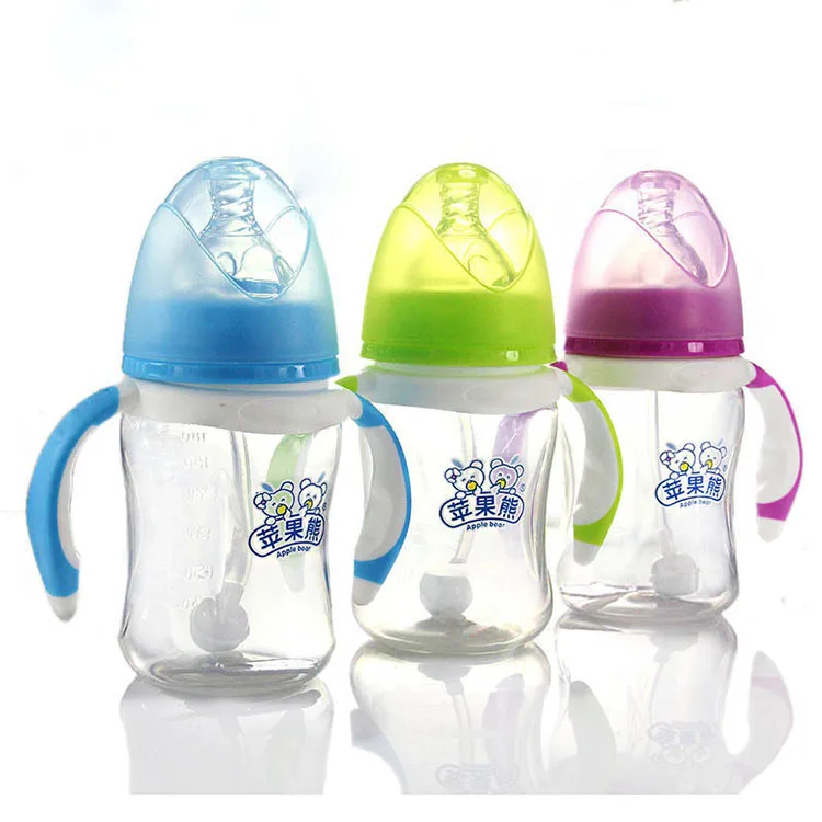 Apple Bear Bottle Manufacturer Wide-mouth PP Baby Bottle Plastic Bottle Wholesale Oem Customized 210ml