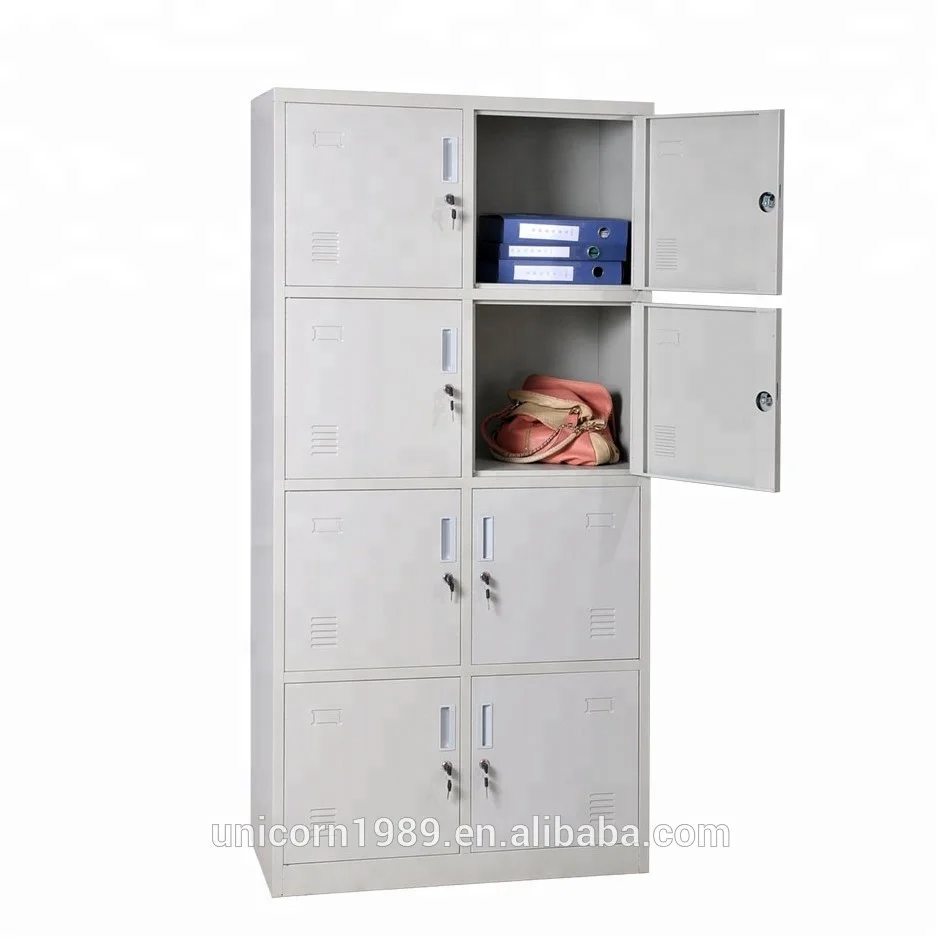 China iron cabinet manufactur factory cheap price steel staff lockers lockable 8 doors metal filing cabinet for sale