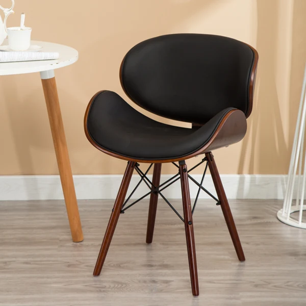 wood cross legs Walnut veneer bent wood scandinavian style barstool for wholesaler