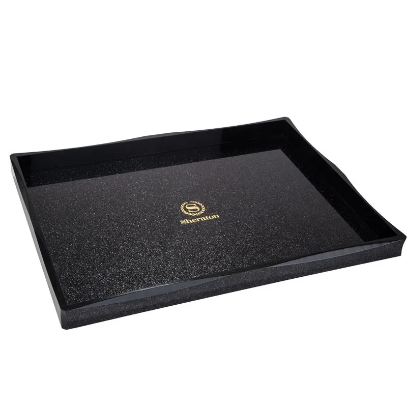 Wholesale Fast shipping top quality hotel supply Customized durable acrylic tray marble serving tray