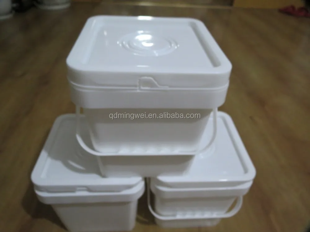 5000ml rectangular plastic bucket/plastic pail/rectangular plastic bucket with lid