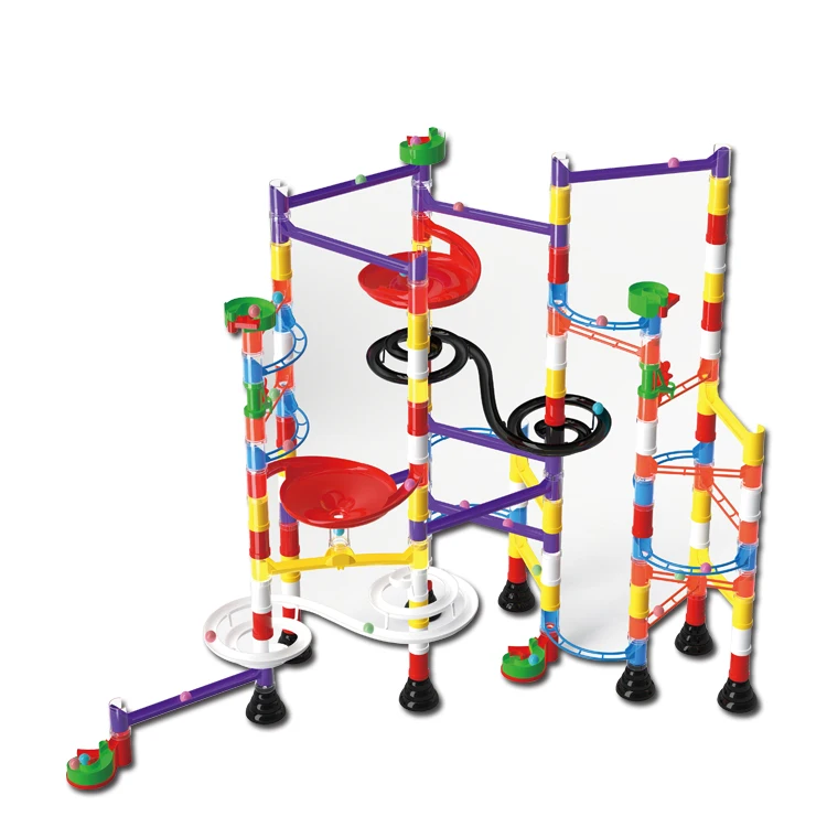 
213PCS DIY assembled rolling ball block track marble run toys set for 3 years+ kid Marble Maze Race Game Set 