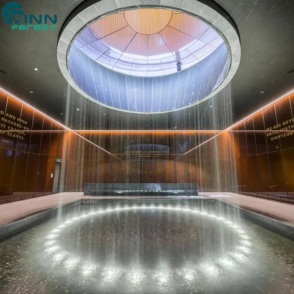 Музей лобби или Plaza Крытый декоративный водопад фонтан дождь занавес фонтан