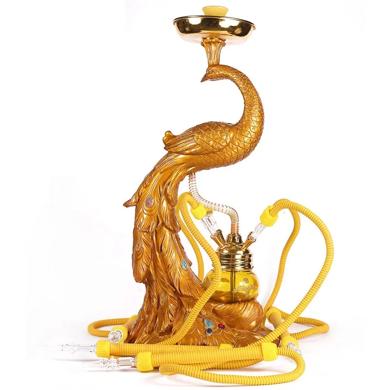 peacock animal resin shisha hookah