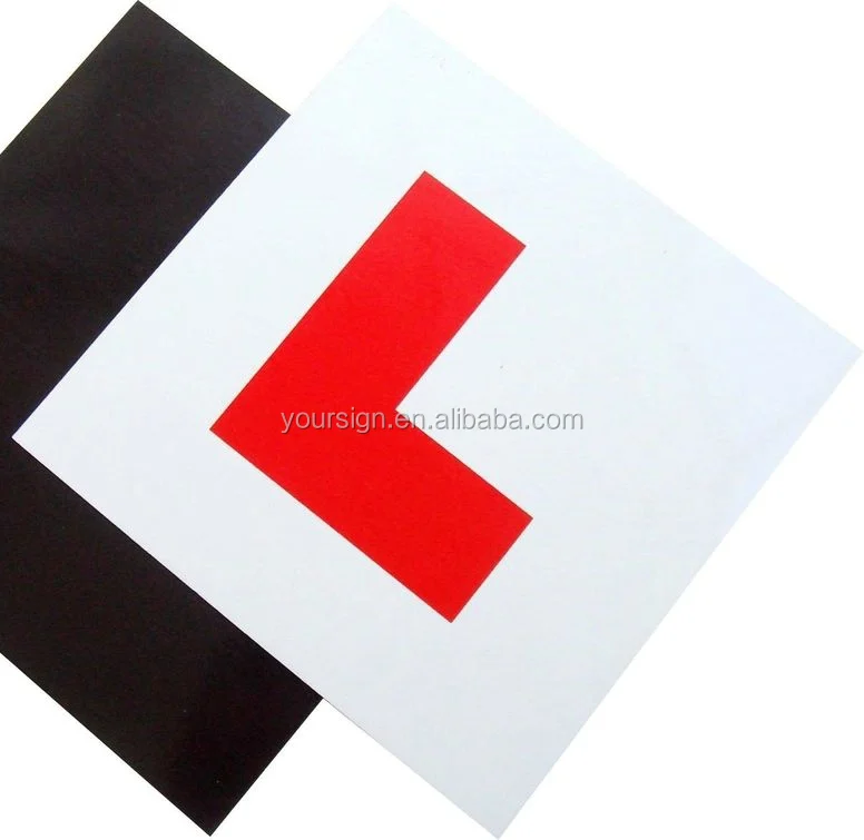 Пользовательские мягкие ПВХ автомобильные магнитные наклейки на автомобиль виниловые L пластины знаки