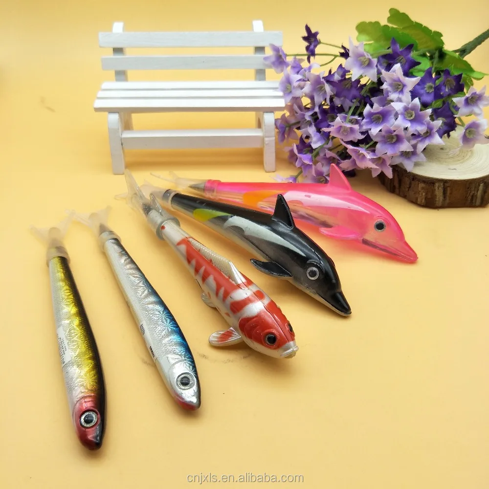 Novelty Yellow Plastic Fish Shape Business Logo Pen Souvenirs and Promotions Animal Theme Ballpoint Pen