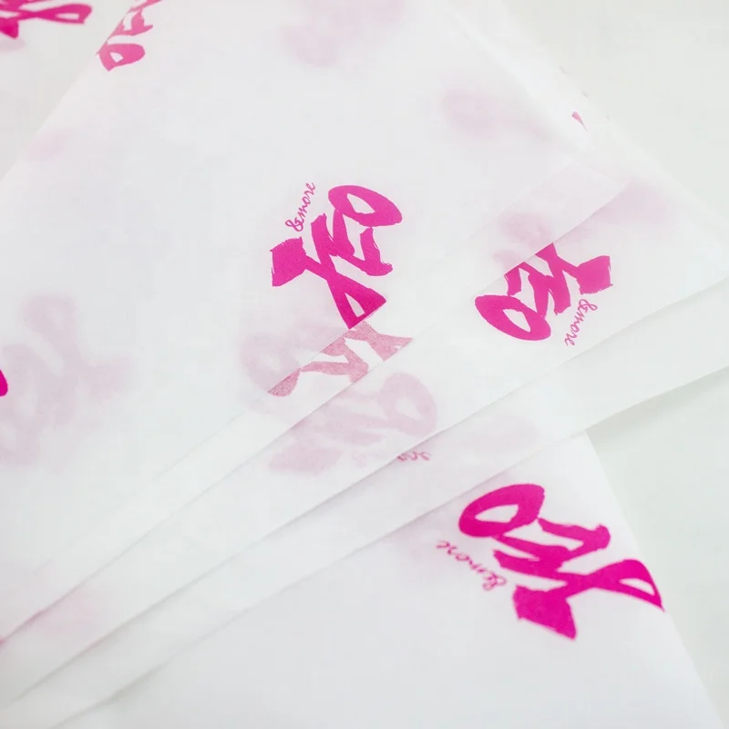 
Custom Pink Logo Printing White Tissue Wrapping Paper For Clothes,Shoes Packaging 