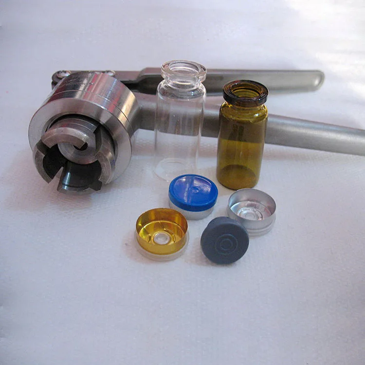 glass vial open crimper flip top cap closing machine
