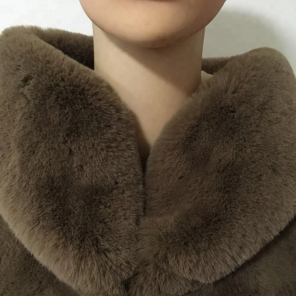 
Women long coat with cap high quality colored fur vest 