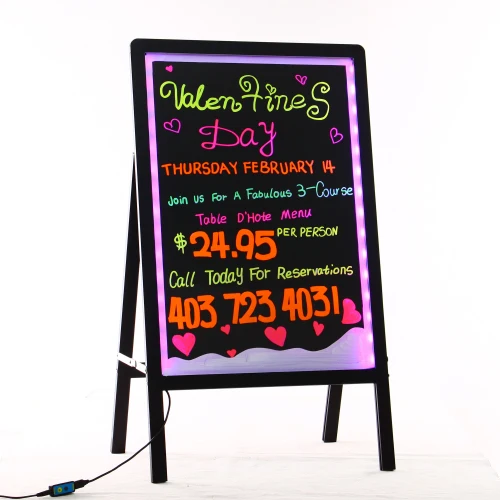Wooden-alike frame remote control stand independently erasable led billboard led display board for writing advertisement
