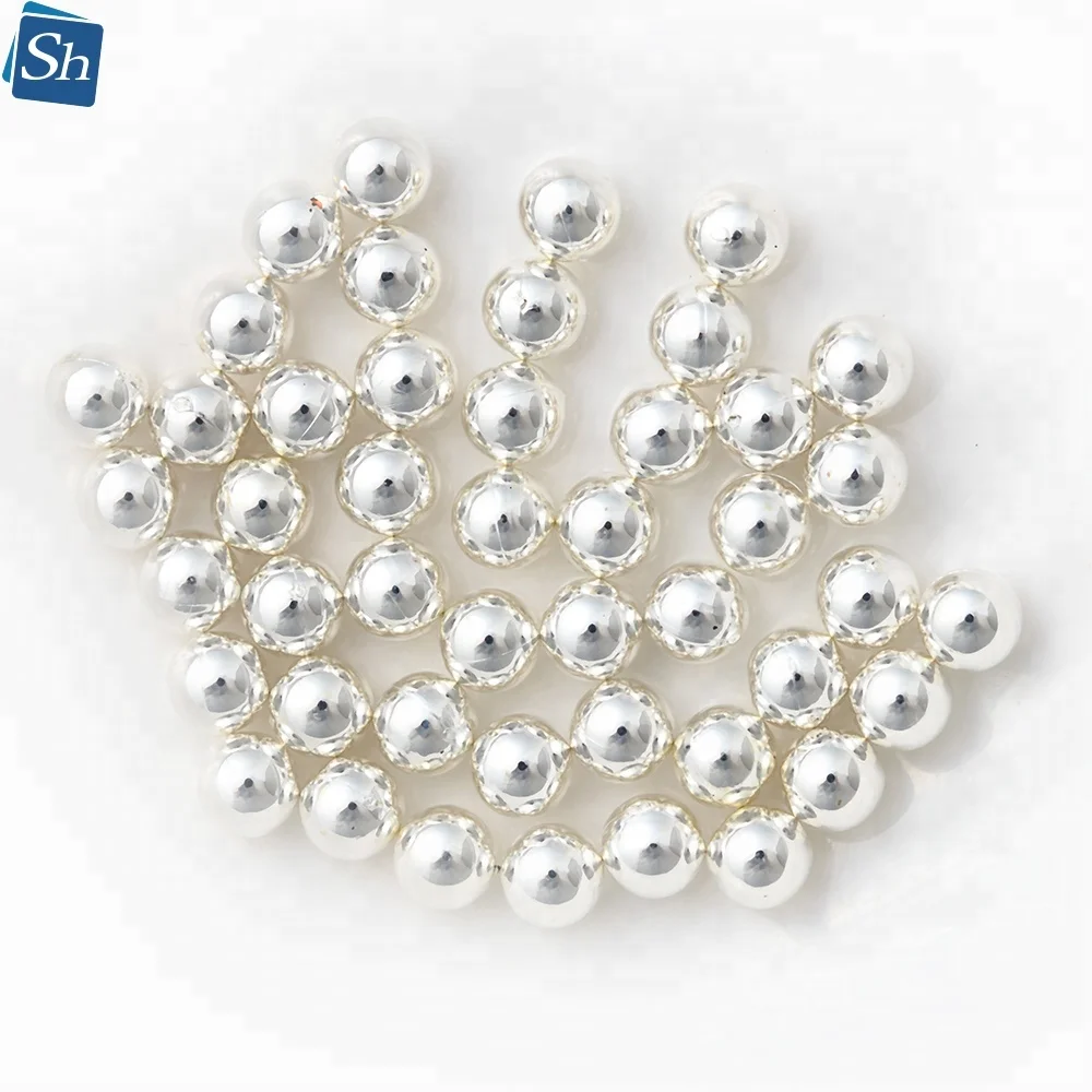 Wholesale ABS Imitation Pearl Beads Silver Nail Beads Loose Round Faux Plastic Pearls No Holes For Nail Arts DIY Craft