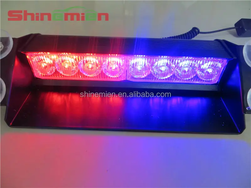 
8 LED Dash Strobe Police Flash Emergency Lights Red &blue Color 