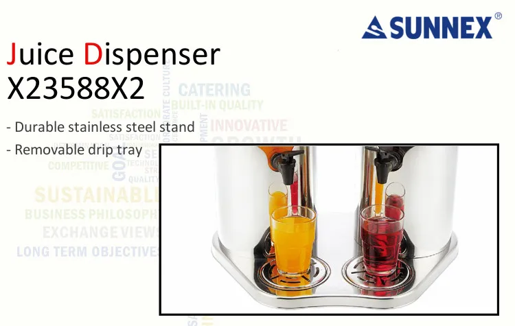 SUNNEX 2022 NEW  hot sell double stainless steel Juice Dispenser/ Liquor Dispenser