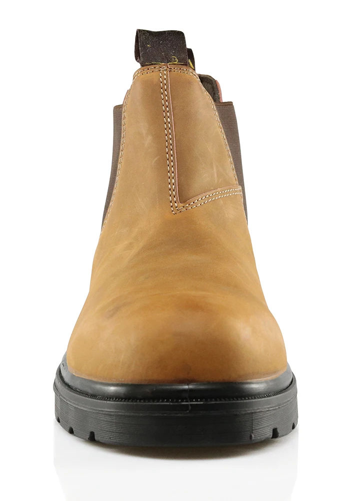 
High ankle oil slip resistant nubuck leather double elastic gore labor protection puncture proof safety men boots steel toe cap 