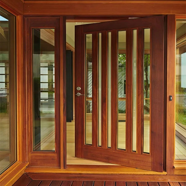 Chinese waterproof wood plastic panel doors PVC pivot entry dining room doors