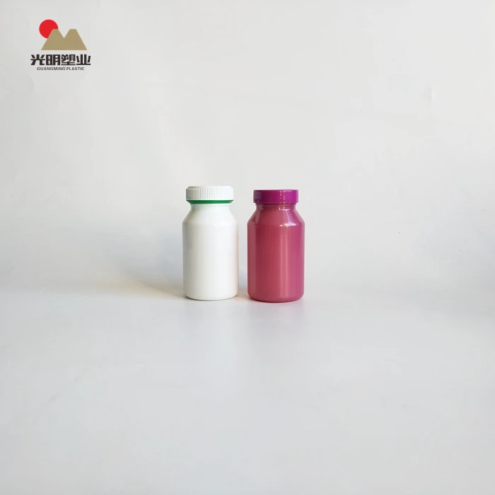Empty medicine 120ml pill white and pink  plastic vitamin bottle PET bottle