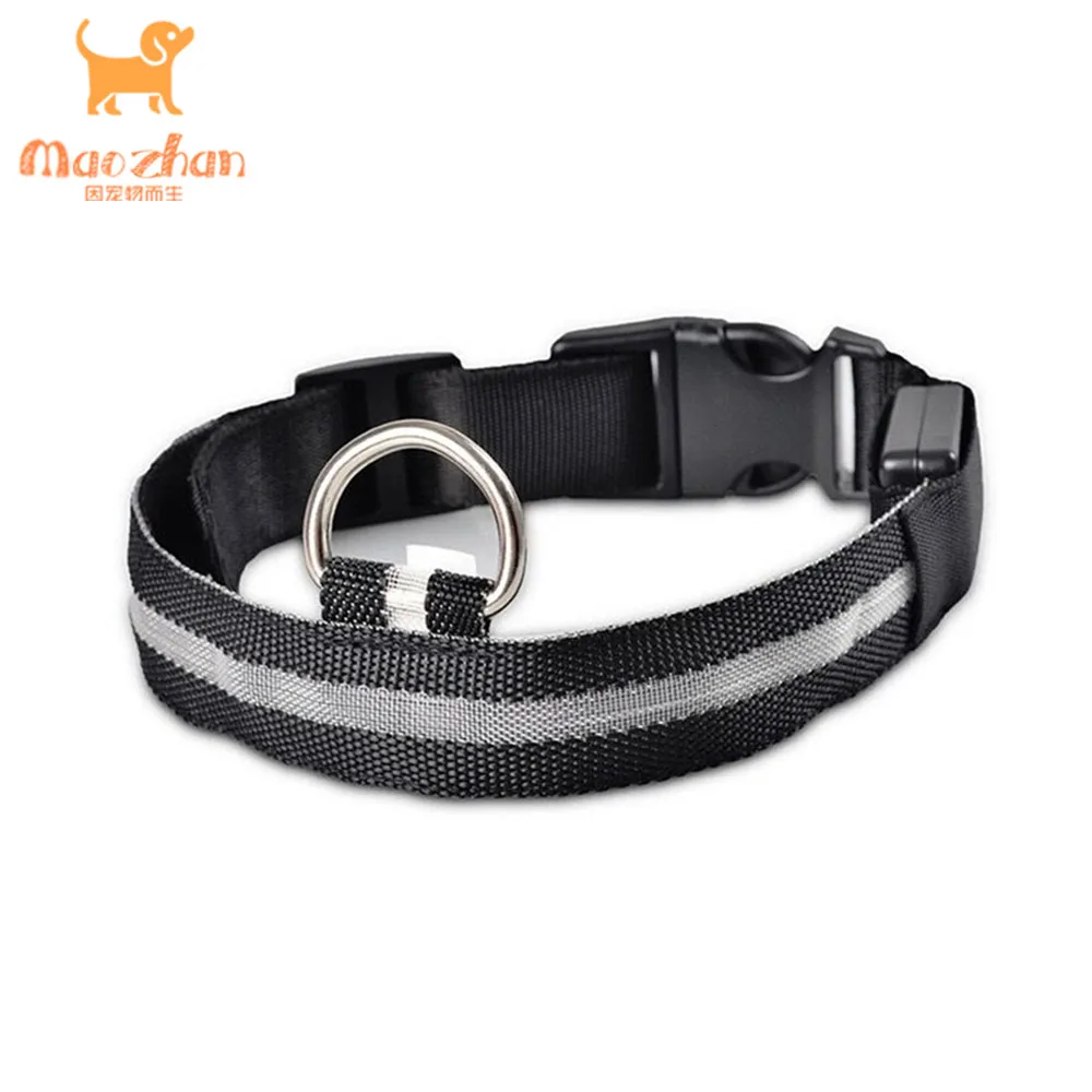 High Quality Pet Collars Accessories Supplies Adjustable Rechargeable Nylon Martingale  LED Flashing  Charm Dog Collar