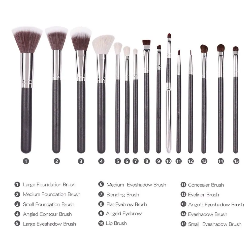 24 pcs Professional private label bag Goat Animal Natural hair Makeup Brush Set