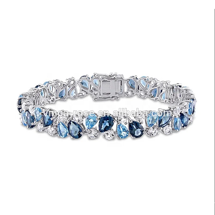 Hot China Product multi-blue stone dubai gold jewelry bracelet