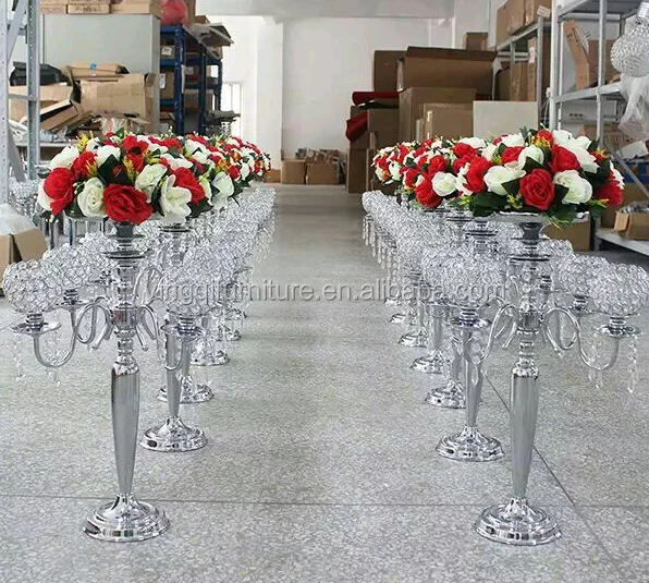 Luxury Tall Wedding Crystal Waterfall Flower Stand